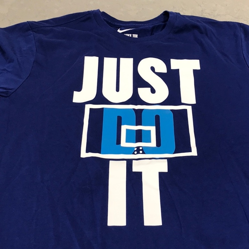 Nike blue just do it t-shirt large dry-fit